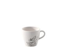 Villeroy & Boch Manufacture Rock Blanc - Mickey Mouse - Coffee Cup, White, Dishwasher-Safe & Microwave-Safe, Slate Look in White with Disney Mickey Mouse Chalk Decoration, Premium Porcelain