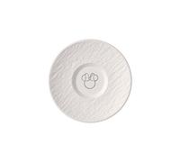 Villeroy & Boch Manufacture Rock Blanc - Mickey Mouse - Coffee Saucer, White, Dishwasher-Safe & Microwave-Safe, Distinctive Slate Look with Disney Mickey Mouse Chalk Decoration, Premium Porcelain