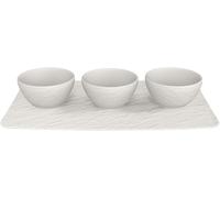Villeroy & Boch 10-4240-9023 Manufacture Rock Blanc Set of 4 Bowls for Dips and Finger Food, Premium Porcelain, Dishwasher Safe, White