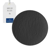 Villeroy & Boch - Manufacture Rock Bread Plate 16 cm, Slate Look, Black Plate, for Snacks, for Dining Tableware, Ceramic, Premium Porcelain