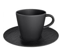 Villeroy & Boch - Manufacture Rock Coffee Cup With Saucer, Black - Black