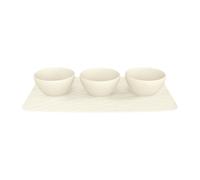 Villeroy & Boch Manufacture Rock dipping bowl 3 st with tray Blanc