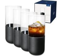 Villeroy & Boch - Manufacture Rock Longdrink Glasses 30 cl 4-pack, Black - Black