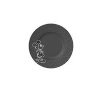 Villeroy & Boch Manufacture Rock - Mickey Mouse - Breakfast/Dessert Plate, Black, Dishwasher-Safe & Microwave-Safe, Slate Look with Disney Mickey Mouse Decoration, Premium Porcelain
