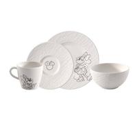 Villeroy & Boch Manufacture Rock Blanc Mickey Mouse 4 Piece Breakfast Set