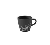 Villeroy & Boch Manufacture Rock - Mickey Mouse - Coffee Cup, Black, Dishwasher-Safe & Microwave-Safe, Distinctive Slate Look with Disney Mickey Mouse Chalk Decoration, Premium Porcelain