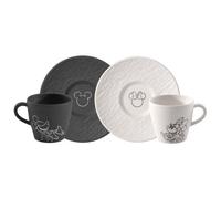 Villeroy & Boch Manufacture Rock Mickey Mouse Set of 2 Coffee Cups and Saucers