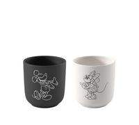 Villeroy & Boch Manufacture Rock - Mickey Mouse - Coffee Mug, 2 Pieces, Black/White, Dishwasher-Safe & Microwave-Safe, Slate Look with Disney Mickey Mouse Chalk Decoration, Premium Porcelain