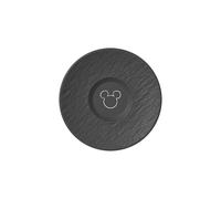 Villeroy & Boch Manufacture Rock - Mickey Mouse - Coffee Saucer, Black, Dishwasher-Safe & Microwave-Safe, Distinctive Slate Look with Disney Mickey Mouse Chalk Decoration, Premium Porcelain