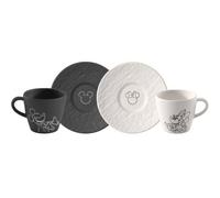 Villeroy & Boch - Manufacture Rock Mickey Mouse Espresso Cup And Saucer, 4 Pieces - Black