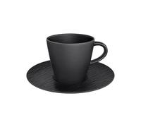 Villeroy & Boch - Manufacture Rock Coffee Cup With Saucer, Black - Black