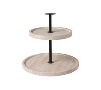 Villeroy & Boch - Manufacture Travertine Tiered Cake Stand Beige, Hand-Crafted, Elegant Design Made from Natural Stone in Sand, Buffet Presentation, Table Decor Stone, Decoration, Travertine