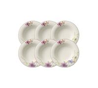 Villeroy & Boch Mariefleur Basic Premium Porcelain, 23 cm, 6 x Soup Plates, White, 25 x 25 x 9.2 cm 6 Units