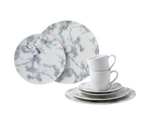 Villeroy & Boch Marmory Marble Effect Porcelain 8 Piece Tableware Serving Set