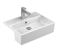 villeroy Boch Memento White 550 1TH Semi Recessed basin + Overflow 4133 55 01