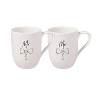 Villeroy & Boch - Mr & Mr 2-Piece Mug Set, 290 ml, Premium Porcelain, Gift Packaging, Perfect for Couples, Gift for Weddings