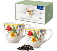Villeroy & Boch - Spring Awakening Coffee Mug Set 400 ml 2 Pieces, Microwave Safe, Easter Decorations Home, Easter Gifts for Adults, Coffee Mugs Large, Ceramic Cups for Tea, Premium Porcelain