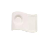 Villeroy & Boch NewWave Caffè Small Party Plate Saucer, 17 x 13 cm, Premium Porcelain, White