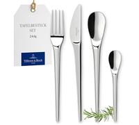 Villeroy & Boch - NewMoon Cutlery, 24 Pieces, Versatile Cutlery Set for Day-to-Day use and Festive Spreads, Stainless Steel, Dishwasher Safe
