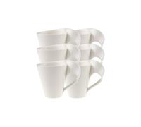 Villeroy & Boch NewWave 10-2484-9651 Modern Coffee Mug with Handle, 0.35 L, Porcelain, White, 36.73 x 21.8 x 14.20 cm, 6 Units