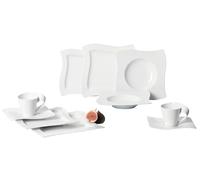 Villeroy & Boch NewWave Basic Table Set for up to 6 people, 30 pieces, Premium Porcelain, White