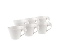 Villeroy & Boch Newwave Caffè Cappuccino Cup Modern Porcelain Bowl 6 x Cappuccino Cup (0.25 L Coffee Mug, White, 32 x 21.5 x 9.5 cm) 6 Units