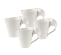 Villeroy & Boch NewWave Caffe Collection Coffee Mug, Set of 4, Premium Porcelain, Made in Germany, 8 oz Capacity, Rich, Creamy White