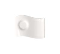 Villeroy & Boch NewWave Caffè Small Party Plate Saucer, 17 x 13 cm, Premium Porcelain, White