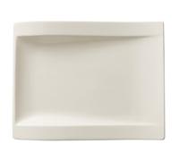Villeroy & Boch - NewWave Rectangular Breakfast Plate, Porcelain Plate for Smaller Dishes, Dishwasher and Microwave Safe, White, 26 x 20 cm