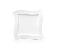 Villeroy & Boch NewWave Square Breakfast Plate, 24 x 24 cm, Premium Porcelain, White