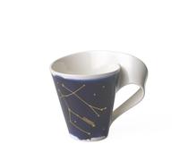 Villeroy & Boch - NewWave Stars Mug with Handle, Beautifully Shaped Cup with Gemini Design, Premium Porcelain, Dishwasher Safe, White/Blue, 300 ml