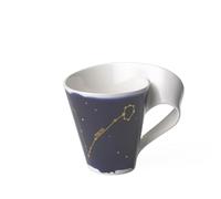 Villeroy & Boch - NewWave Stars Mug with Handle, Beautifully Shaped Cup with Pisces Design, Premium Porcelain, Dishwasher Safe, White/Blue, 300 ml