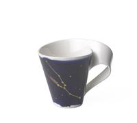 Villeroy & Boch - NewWave Stars Mug with Handle, Beautifully Shaped Cup with Taurus Design, Premium Porcelain, Dishwasher Safe, White/Blue, 300 ml