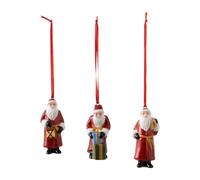 Villeroy & Boch - Nostalgic Ornaments Santa Claus, 3-Pack - Red