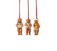 Villeroy & Boch - Nostalgic Ornaments teddies 3-piece set multicoloured, Christmas decoration, tree decoration, gift idea, Xmas decoration lovingly designed, premium porcelain