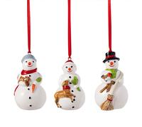 Villeroy & Boch Nostalgic Set of 3 Snowmen Ornaments