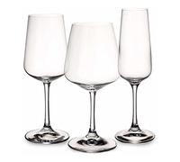Villeroy & Boch Glassware 12 Piece Set - Ovid Champagne, White, Red Wine Glass