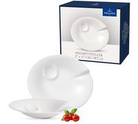 Villeroy & Boch Pasta Passion Spaghetti Plate, Set of 2, 30.7 x 26.3 x 5.7 cm, Premium Porcelain, White