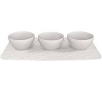 Villeroy & Boch Manufacture Rock dipping bowl 3 st with tray Blanc