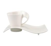 Villeroy & Boch 1024847556 New Wave Espresso Cups, Porcelain, White