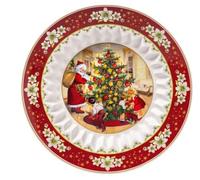 Villeroy & Boch - Toy's Fantasy Bowl Large, Exchanging Gifts 25 x x 4.5 cm, Premium Porcelain, Christmas Edition, 14-8332-3631, Red