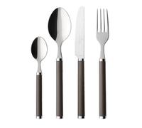 Villeroy & Boch Play! Chocolate Brown Cutlery for up to 6 People, 24 Pieces, Stainless Steel, Brown Plastic Handle