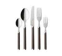 Villeroy & Boch Play! Chocolate Brown Cutlery for up to 6 People, 30 Pieces, Stainless Steel, Brown Plastic Handle