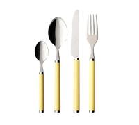 Villeroy & Boch Play! Sunny Day Cutlery for up to 6 People, 24 Pieces, Stainless Steel, Yellow Plastic Handle