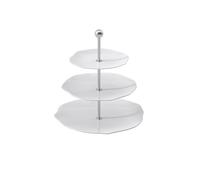 Villeroy & Boch - Pura Etagere, ca. 27,5 × 27,5 × 27 cm, Reinweiß, spülmaschinenfest & mikrowellensicher, fließende Form, Premium Bone Porzellan Made in Germany