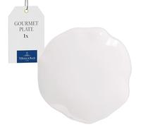 Villeroy & Boch - Pura Gourmet Plate, Approx. 32 × 32 × 3 cm, Pure White, Dishwasher-Safe & Microwave-Safe, Flowing Shape, Premium Bone Porcelain Made in Germany