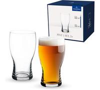 Villeroy & Boch - Purismo Pilsner Glass Set 2 Pieces Clear, Dishwasher Safe, Pint Glasses, Beer Glasses, Glasses Pint Beer, Set of 2 Beer Pint Glasses, Pint Glasses Set, Crystal Glass