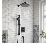 Villeroy & Boch Round Verve Complete Shower Set With Slider Rail Kit Matt Black