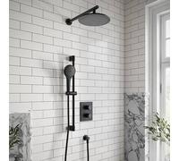 Villeroy & Boch Round Verve Complete Shower Set With Slider Rail Kit Matt Black Black One Size