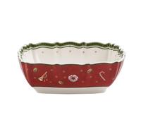 Villeroy & Boch serving bowl, material: hard porcelain, size: 17 cm x 17 cm x 6 cm, colour: white, red